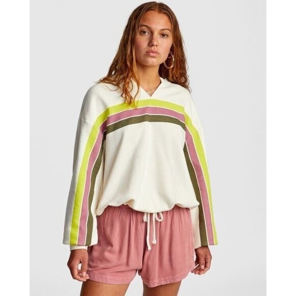 RVCA Mambo Cropped Sweatshirt Women‎ Small 100% Cotton - Picture 1 of 6